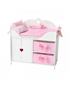 Кроватка для куклы шкаф с постельным бельем Paremo