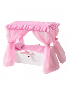 Кроватка для куклы с выдвижным ящиком с постельным бельем и балдахином Paremo