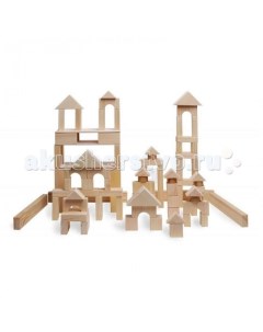 Деревянная игрушка конструктор 85 деталей неокрашенный в деревянном ящике Paremo