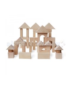 Деревянная игрушка конструктор 51 деталь неокрашенный в пакете Paremo