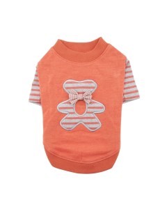 Хлопковая футболка с полосатым медвежонком Тедди оранжевый M Puppia