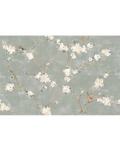 Керамическая плитка Mixed Verde Decoro Fiori di Pesco Rett 40x120 A B RC5L настенная 40х120 см Marazzi ragno