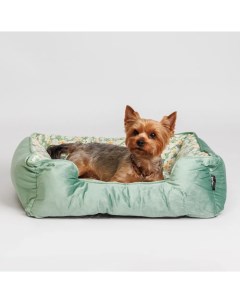Лежак для собак и кошек Цветы 60х50 см зеленый Petmax