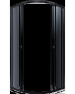 Душевой уголок Альфа 90х90 профиль черный стекло прозрачное Тритон