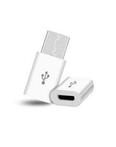 Переходник Micro USB Type C для зарядки смартфона белый Nobrand
