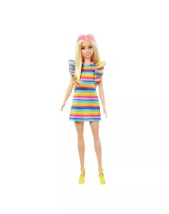 Кукла Модницы с брекетами в радужном платье и розовых очках HJR96 Barbie