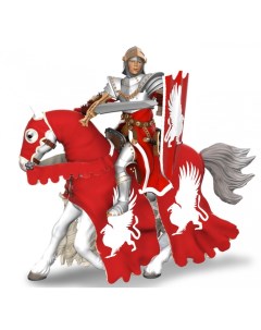 Набор фигурок Рыцарь знака Грифона с мечом и щитом на лошади красный 39956 39955 Papo