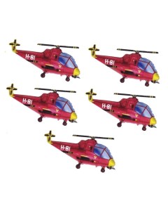 Набор шаров FLEX METAL Вертолет 25х43 см красный Flexmetal