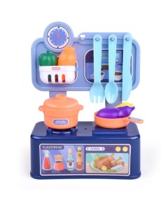 Детская кухня игрушечный гарнитур с аксессуарами высота 24 см синяя D00582 Urm