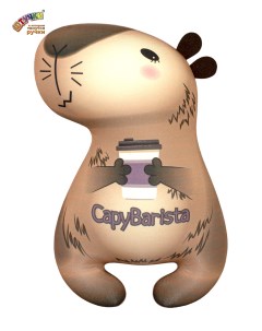 Мягкая игрушка Капибара открытка кофе Штучки, к которым тянутся ручки