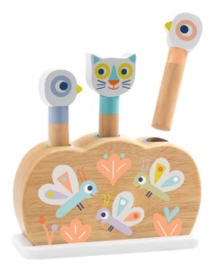 Деревянная игрушка для малышей Зверюшки попрыгунчики Djeco