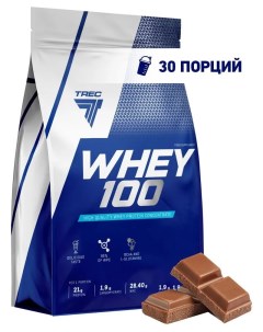 Натуральный сывороточный протеин Whey 100 900 г шоколад белковый коктей Trec nutrition