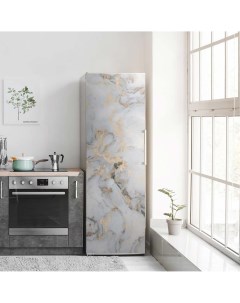 Наклейка на холодильник Мрамор белый 200х65 см декор для дома Verol