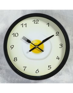 Часы настенные серия Кухня Яичница плавный ход d 23 см Nobrand