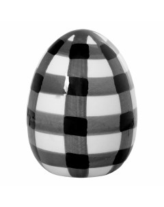 Декорация настольная Яйцо пасхальное керамика 6 8x6 8x9 см бело черная Dekor pap