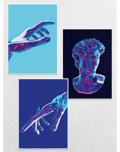 Постеры интерьерные Синий неон Ru-print