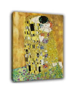 Картина репродукция на холсте Густав Климт Поцелуй 30х40 см Ru-print
