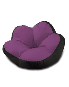 Кресло мешок Цветок XXXL черно фиолетовый Pufon