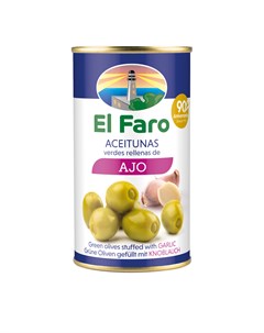 Оливки Farovila Manzanilla зелёные фаршированные чесноком El faro