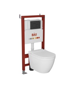 Комплект BAU 6 в 1 инсталляция BAU PRO унитаз Bau Mif PRO сиденье кнопка BAU Soul Bauedge