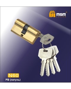 Цилиндровый механизм n60 мм простой ключ ключ латунь Мсм