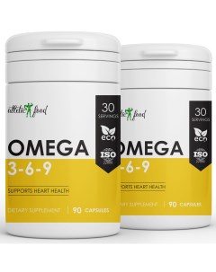 Комплекс Омега 3 6 9 Omega 3 6 9 1000 мг гелевые капсулы 90 шт 2 шт Atletic food