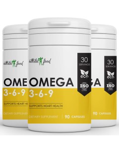 Комплекс Омега 3 6 9 Omega 3 6 9 1000 мг гелевые капсулы 90 шт 3 шт Atletic food