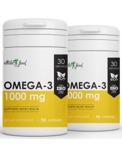 Жирные кислоты Омега 3 Omega 3 1000 мг гелевые капсулы 90 шт 2 шт Atletic food