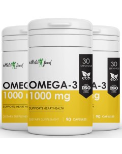 Жирные кислоты Омега 3 Omega 3 1000 мг гелевые капсулы 90 шт 3 шт Atletic food