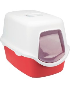 Туалет для кошек Vico прямоугольный белый красный 56х40х40 см Trixie