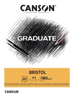 Альбом склейка для смешанных техник Graduate Bristol 29 7x42 см 20 л 180 г Canson