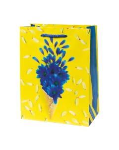 Пакет подарочный Цветы на желтом 17 8x22 9x9 8см Magic pack