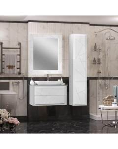 Мебель для ванной Луиджи 90 столешницей подвесная с раковиной Nova белая матовая Opadiris