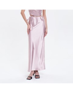 Розовая атласная юбка макси Lulight