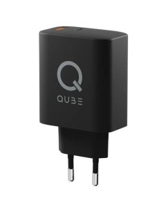 Сетевое зарядное устройство 30W USB A Type C черное QWCGAN30WBLK Qub