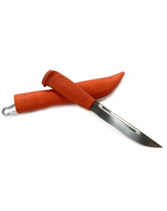 Нож Финка 043 сталь 95х18 резинопластик оранжевый Русский булат