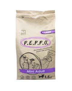 Сухой корм для собак Mini Adult для мини пород ягненок 1 5 кг Peppo