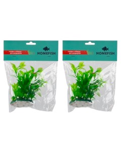 Растение для аквариума Homefish Мезембриантемум пластиковое с грузом 11 см 2 шт Home-fish