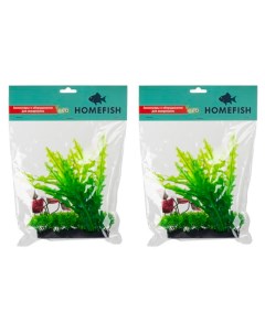 Растение для аквариума Homefish Асплениум и людвигия пластиковое с грузом 17 см 2 шт Home-fish