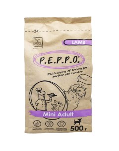 Сухой корм для собак Mini Adult для мини пород ягненок 0 5 кг Peppo