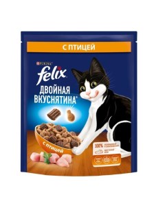 Сухой корм для кошек с птицей Двойная вкуснятина 2шт по 0 2кг Felix