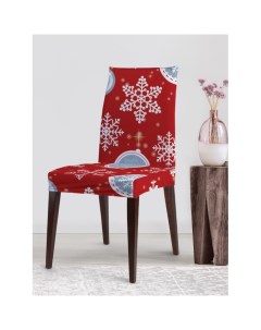 Декоративный велюровый чехол на стул со спинкой Праздничный воздух Joyarty