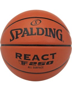 Мяч баскетбольный TF 250 React 76802z р 6 8 панелей композит кожа ПУ коричн черн Spalding