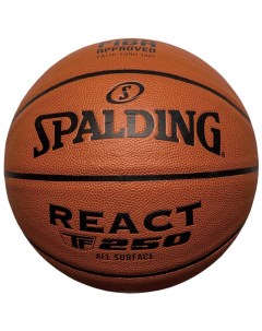 Мяч баскетбольный TF 250 React 76968z р 6 FIBA Approved композит кожа ПУ коричн черн Spalding