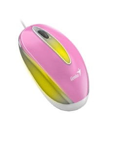 Мышь DX Mini 31010025403 светодиодная проводная USB 1000 DPI pink Genius