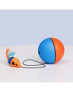 Игрушка для кошек Мяч катающийся с игрушкой диаметр мяча 7 8 см мышка 5 см Hipet