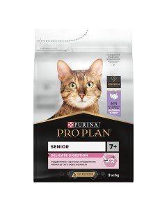 Сухой корм ПРО ПЛАН для пожилых кошек при чувствительном пищеварении с индейкой Pro plan
