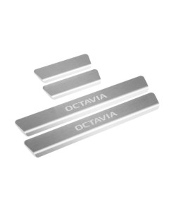 Накладки на пороги для Skoda Octavia A8 2020 н в Rival