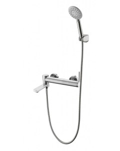 ETNA Смеситель для ванны и душа в комплекте с ручным душем шлангом и держателем нержавеющая сталь ис Belbagno