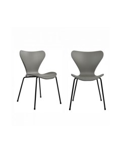 Комплект из 2 х стульев Seven Style серый с чёрными ножками Bradexhome